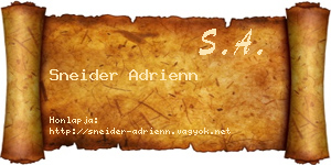 Sneider Adrienn névjegykártya